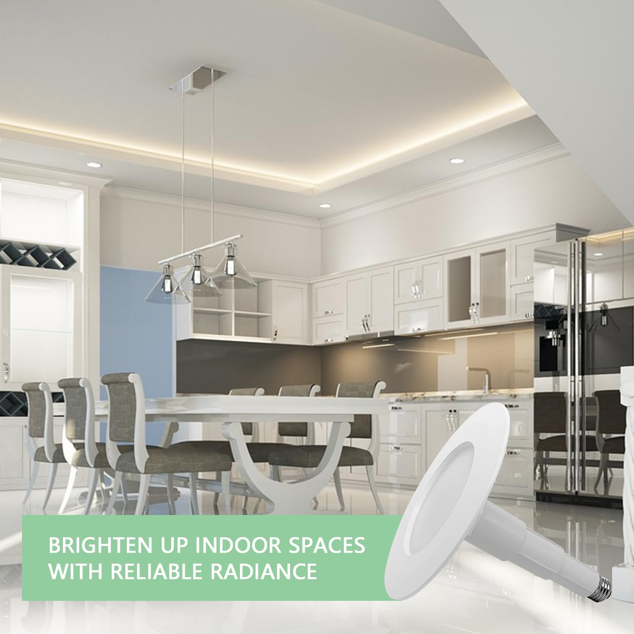 Soliseed 5/6 Inch Retrofit Led Recessed Lighting,12W=60W,5000K Daylight,800Lm,Height Adjustable Retrofit Downlight Etl Damp Rated,Dimmable,Bevel Trim,Recessed Lights Easy Install,6-Pack