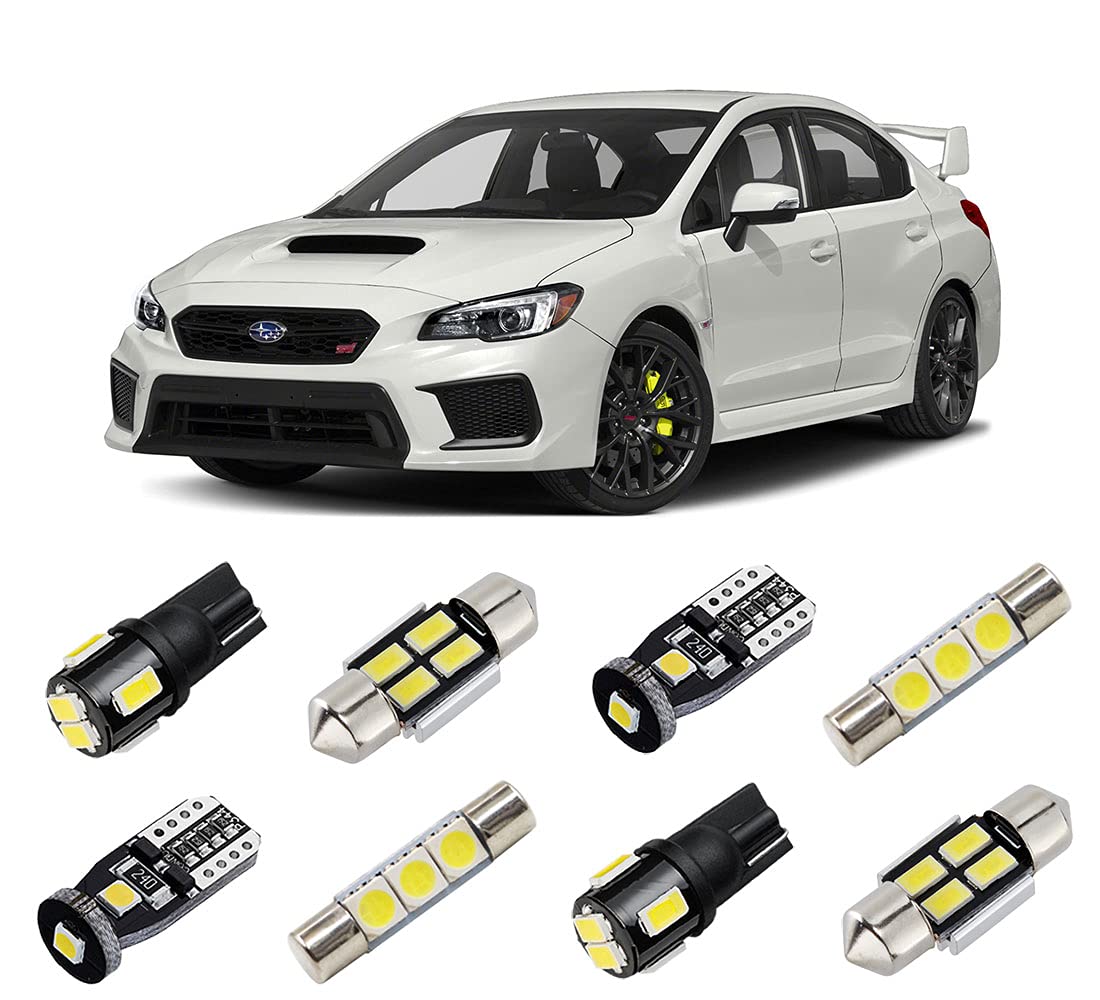 BRISHINE White Interior LED Lights Kit for 2004-2020 2021 2022 Subaru WRX/WRX STI/Impreza Super Bright 6000K LED Interior Light Bulbs Package + License Plate Lights and Install Tool
