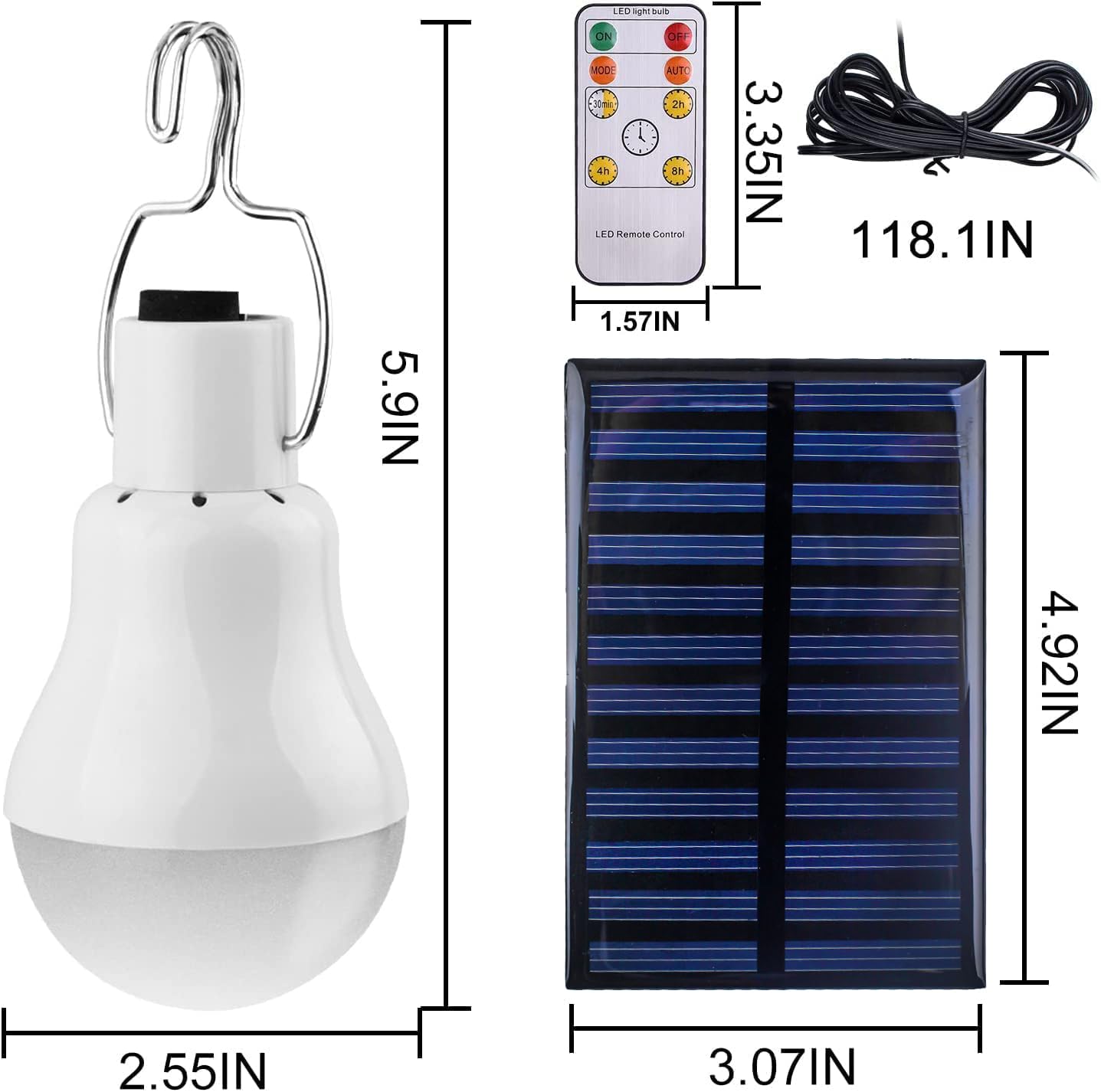 Lampel Solar Light Bulbs - Dusk to Dawn Rechargeable LED for Indoor/Outdoor Use, Ideal for Camping, Sheds, and Power Outages