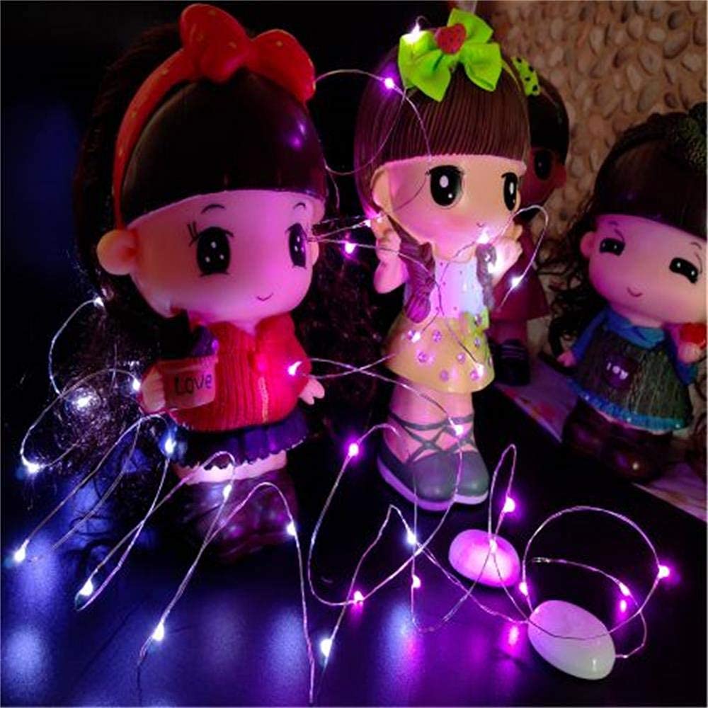 yongzhenlite 4 Pack Battery Operated LED Fairy Lights, Timer Function, 10 Feet, Purple, 30 Count LEDs, Model 192408701952