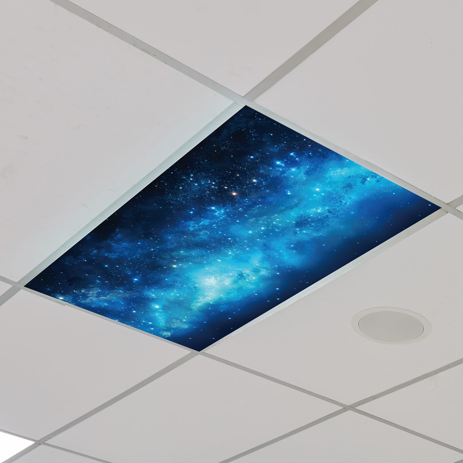 Outus Fluorescent Light Cover with 10 Magnets, 2 x 4 ft, Polyester, Starry Sky Design