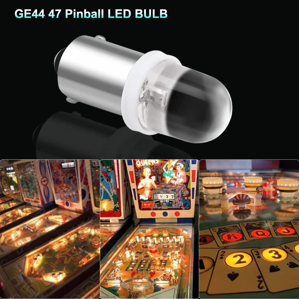Keiurot 755 Bulb for Pinball Machines, Warm White LED, 20 Count Pack, DC 6.3V, Durable ABS Material