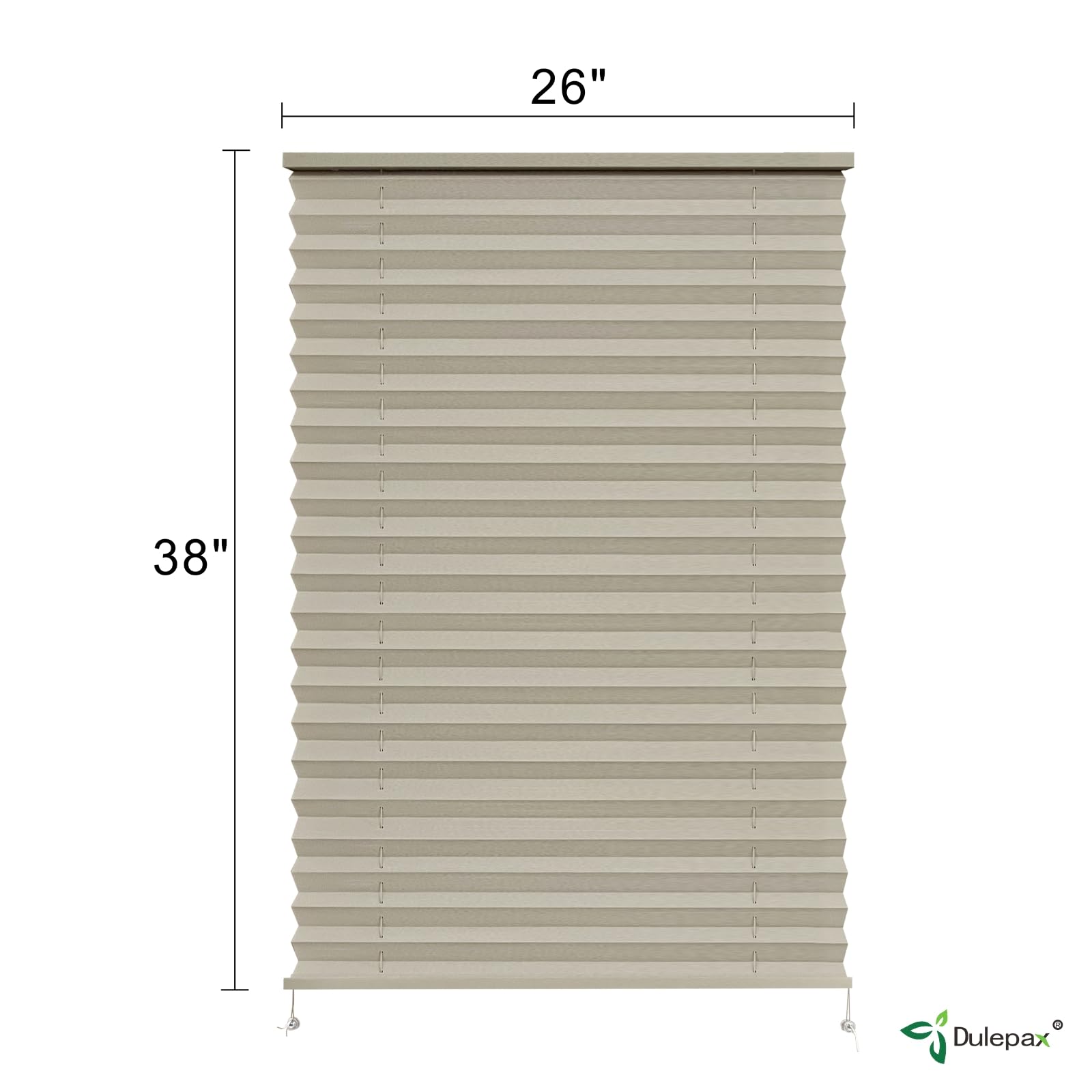 Dulepax RV Pleated Shades - 26"W x 38"H, Cappuccino Pleated Fabric for Campers & Motorhomes, Model S982