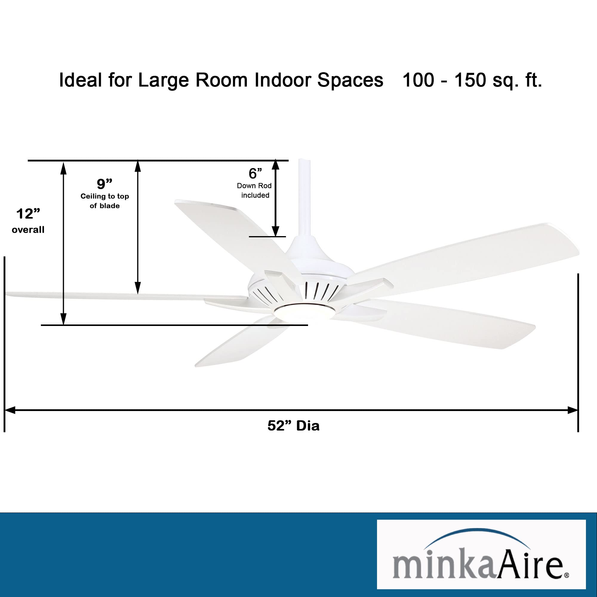 Minka-Aire F1000-Wh, Dyno, 52'' Ceiling Fan, White