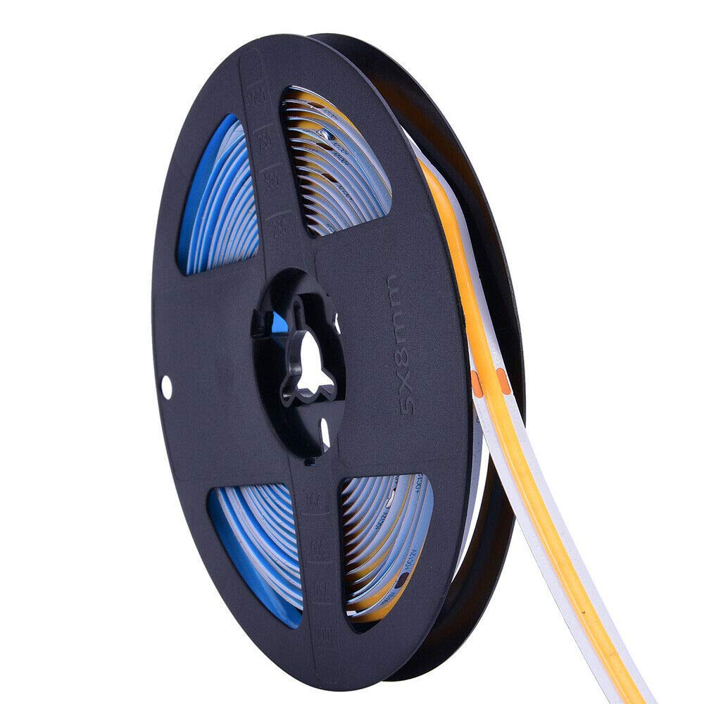 Kd-Tec 384Led/M Cob Flexible Led Strip Light 16.4Ft Dc12V Ice Blue Vinyl