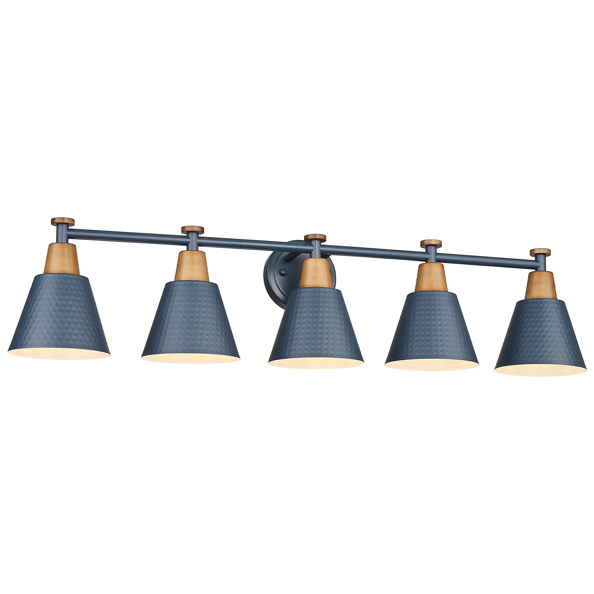 Femila 5 Light Bathroom Vanity Light, 37.4'' Bathroom Lighting Fixtures Over Mirror, Blue Finish, E26 Base, 4Fg59B-5W Blue