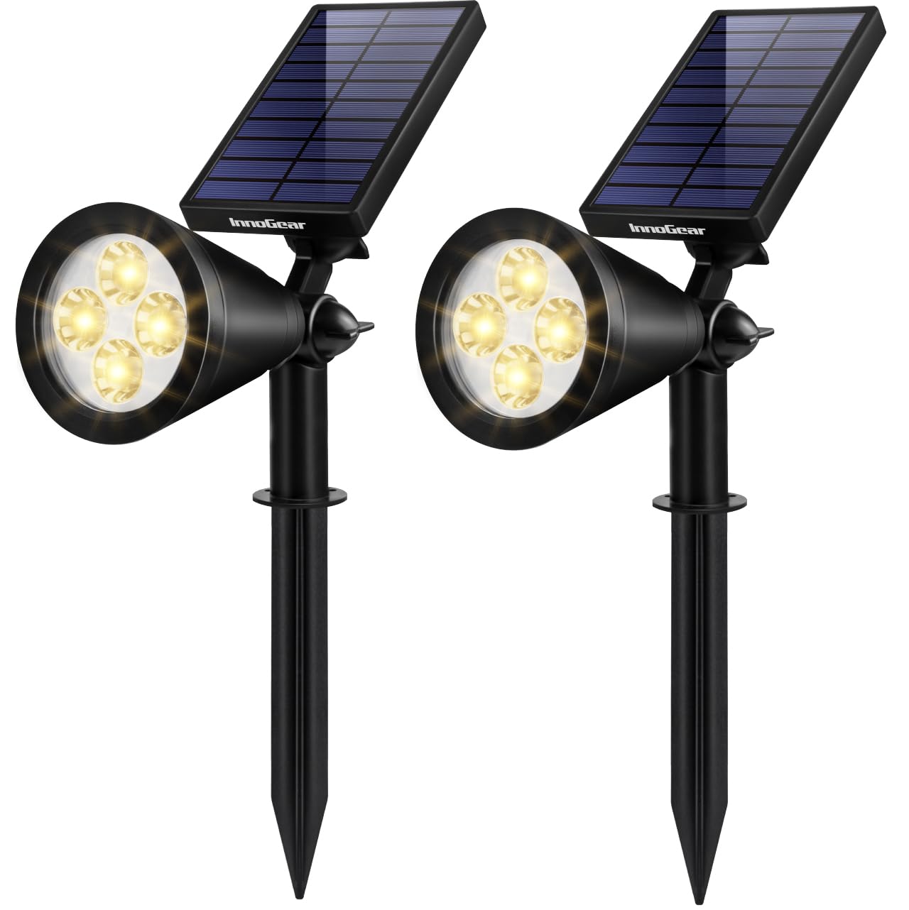 InnoGear Solar Lights Outdoor Waterproof Pathway Spot Lights 10.24x3.35x12.60 inch Warm White Pack of 2 Model MT-035W