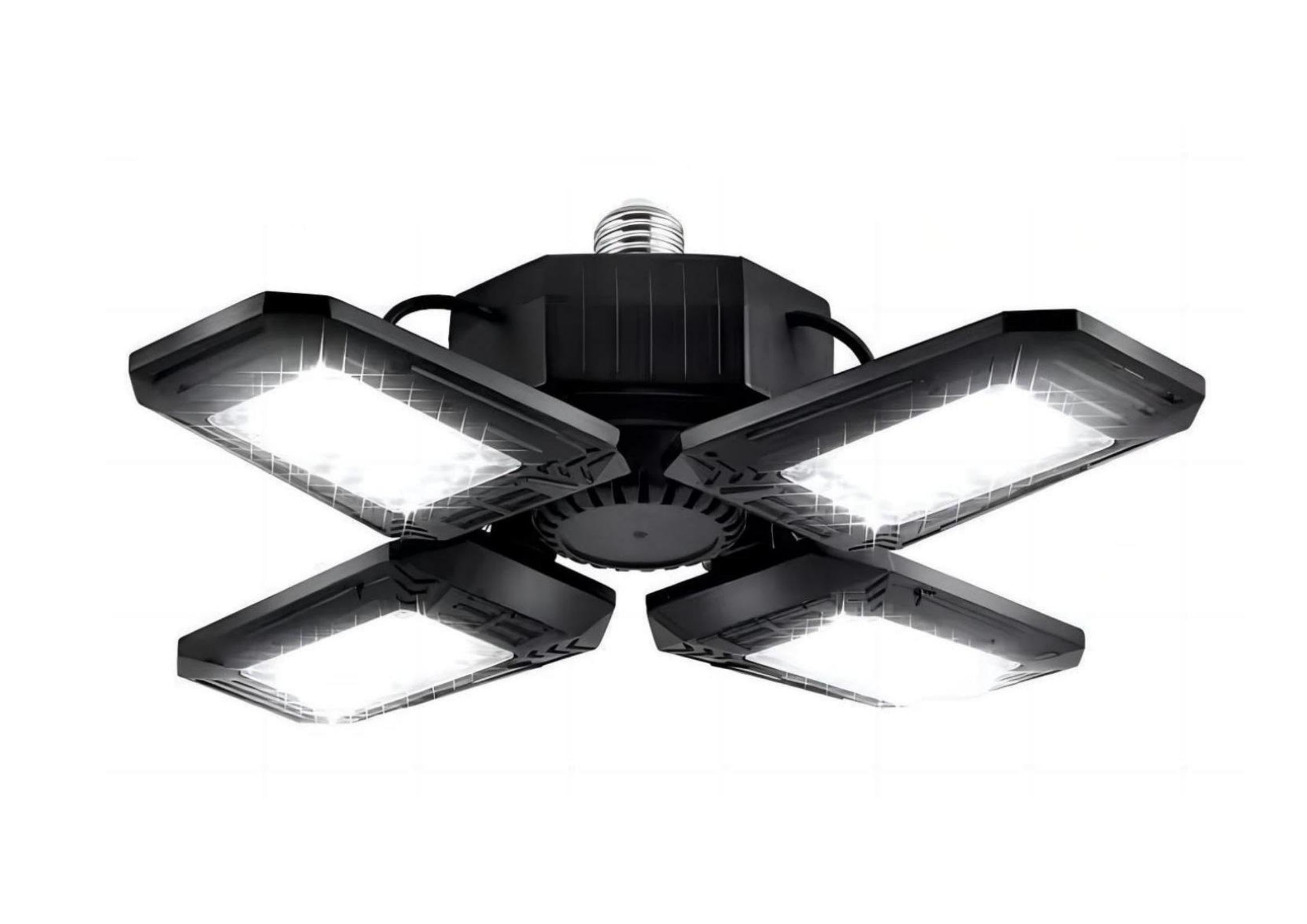 Deformable LED Garage Lights - 12000 Lumen 6500K Daylight 120W  Four Leaf Garage Organization Ceiling Lighting