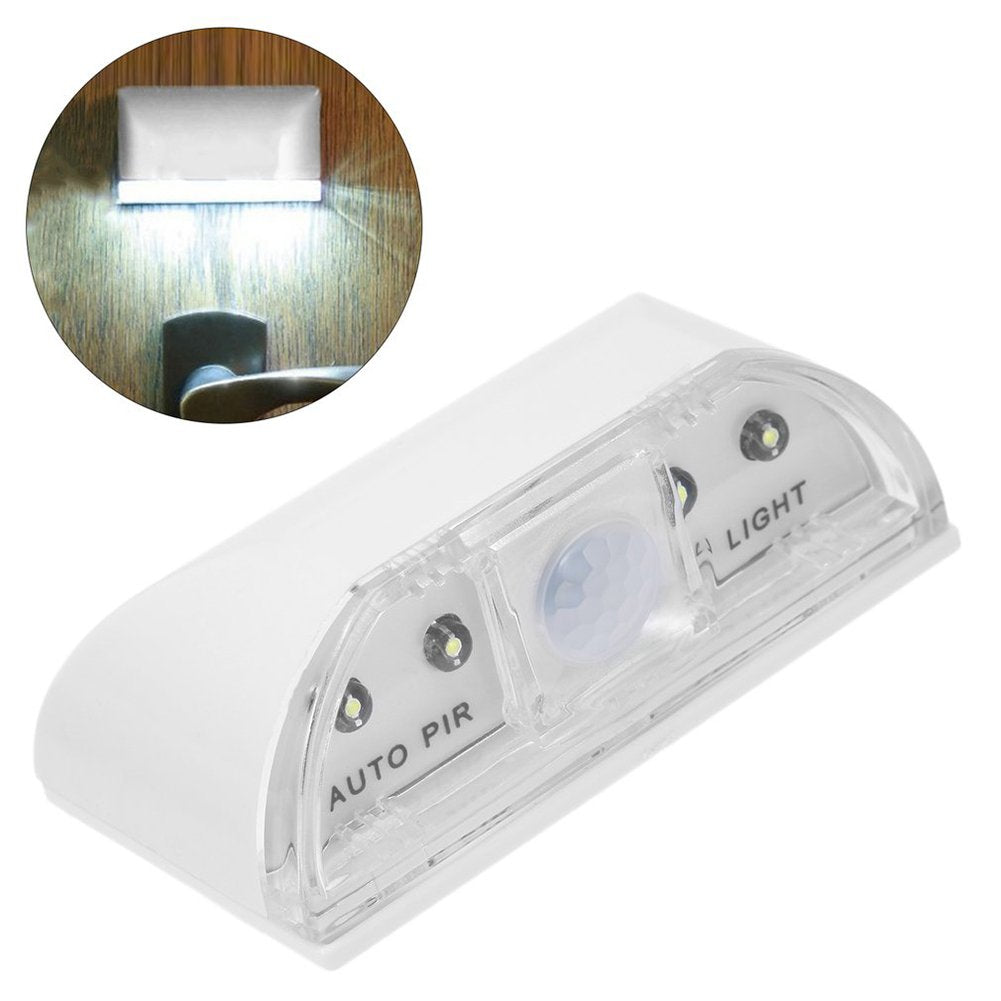 Dayuup Keyhole Light Lamp - PIR Infrared Auto Sensor with 4 LED, Wireless Night Light, 9*05, White, Model: shakeball