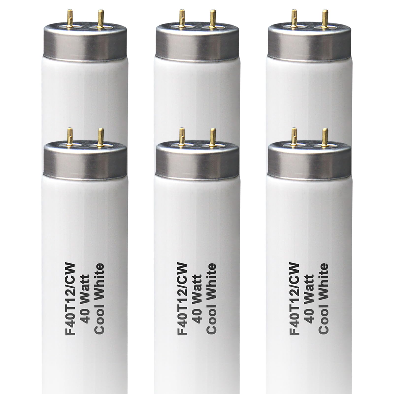 Ignixlite (6Pack) T12 4FT Fluorescent Bulb,F40T12/CW 40W 48inch Light Tube,4100K Cool White,Replaces F40T12/CW/Supreme,F40CWX,Me