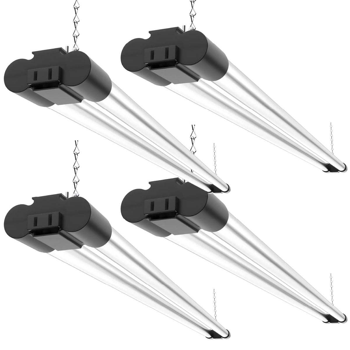 Sunco Shop Lights LED 4ft Plug in Linkable Workshop Garage Fixture, 4500 LM, Link Up to 4, 5FT Power Cable, Surface or Suspensio