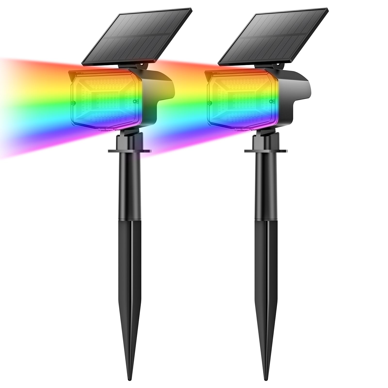 Fratink Solar Spot Lights Outdoor, [92 LEDs/3 Modes] 2-in-1 Solar Landscape Spotlights, IP65 Waterproof Auto On/Off Solar Lights