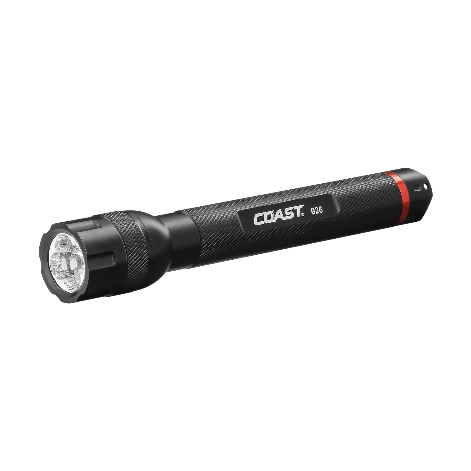 Coast G26 LED Flashlight, 415 Lumen, Bulls-Eye Spot Beam, Aluminum, 1 Pack, Black, Model 19680, Batteries Included