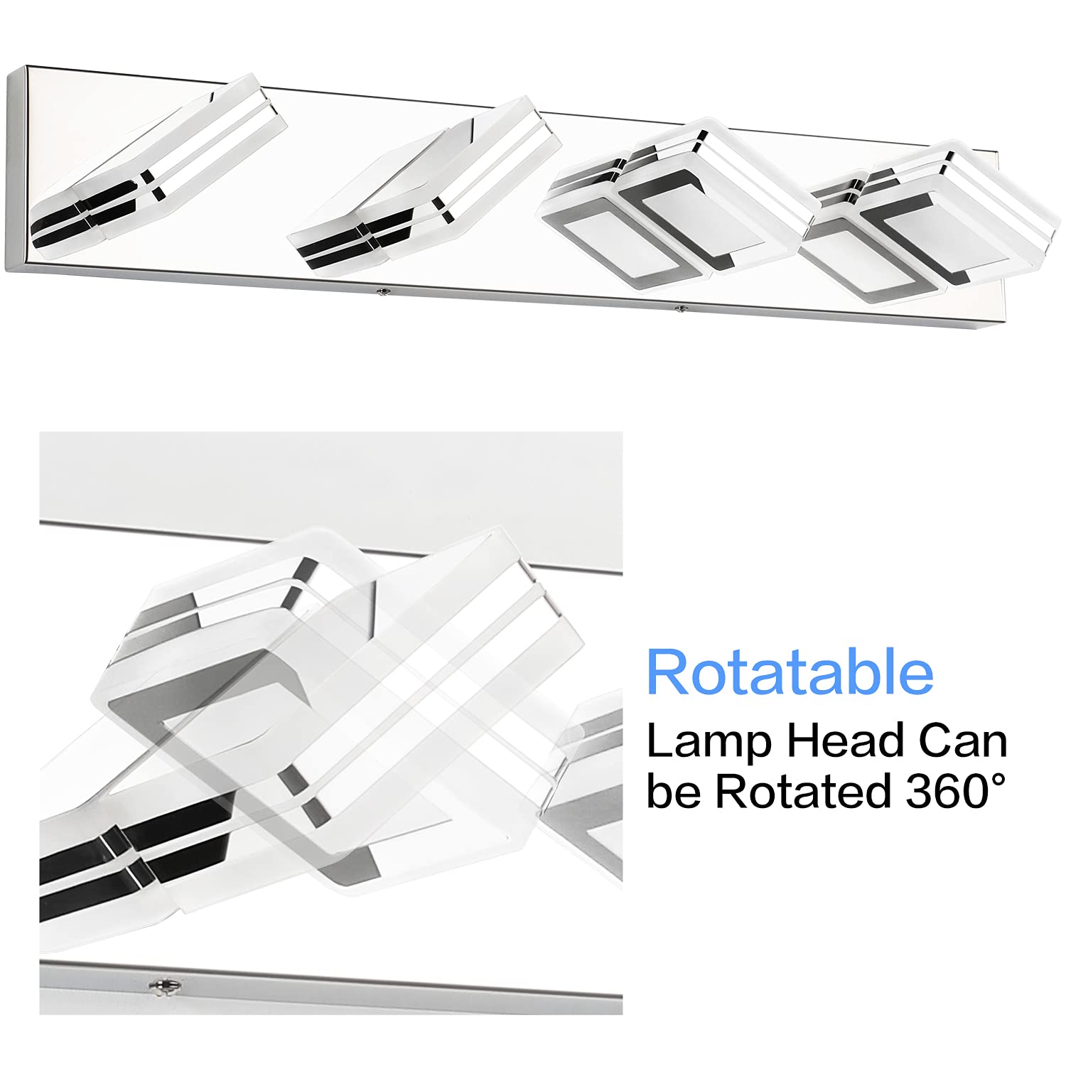 SOLFART 4 Light Vanity Light Chrome Aluminum Over Mirror S9660-4T-ND