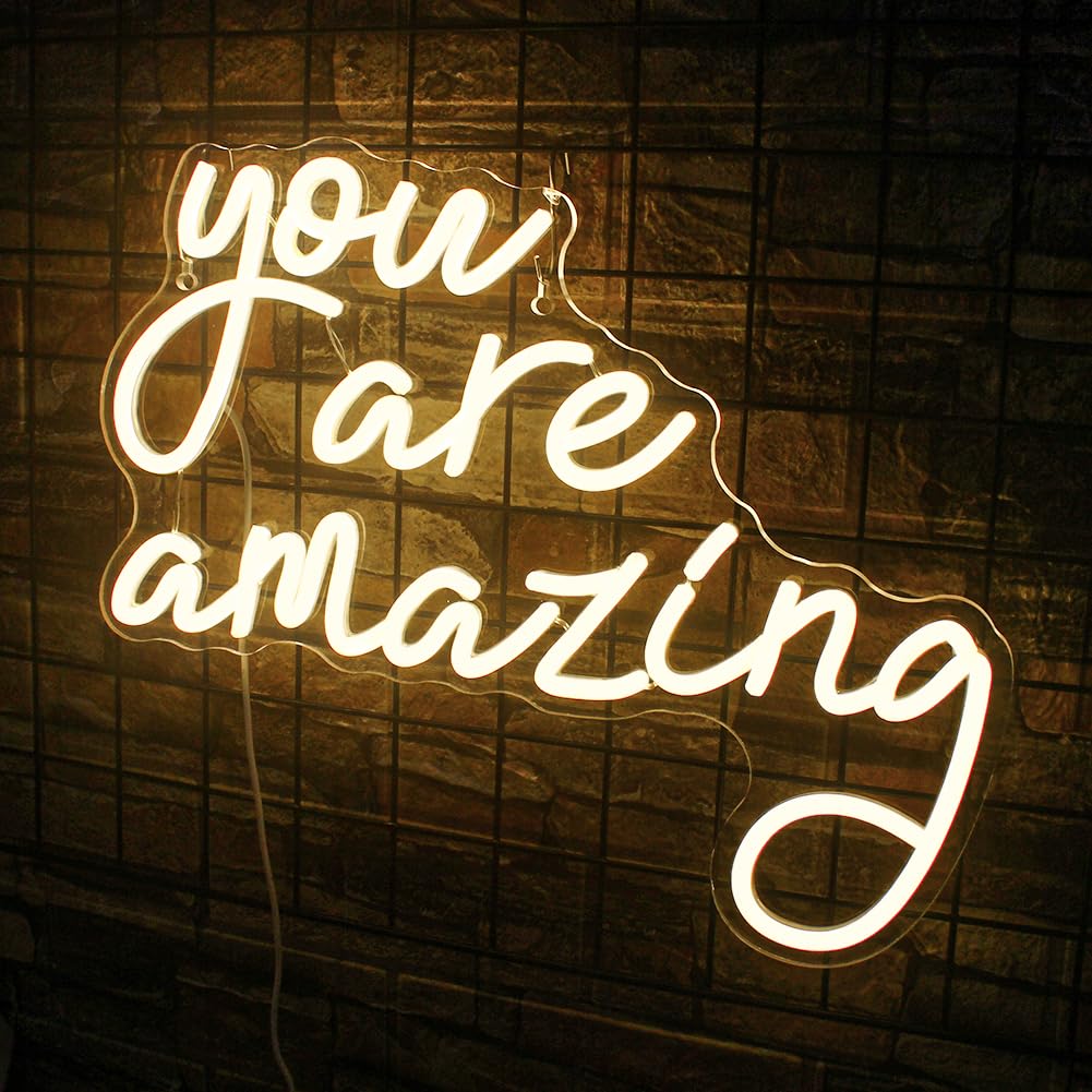 JURONGYILU Neon Sign Warm White LED Wall Decor for Bedroom Home Bar Party