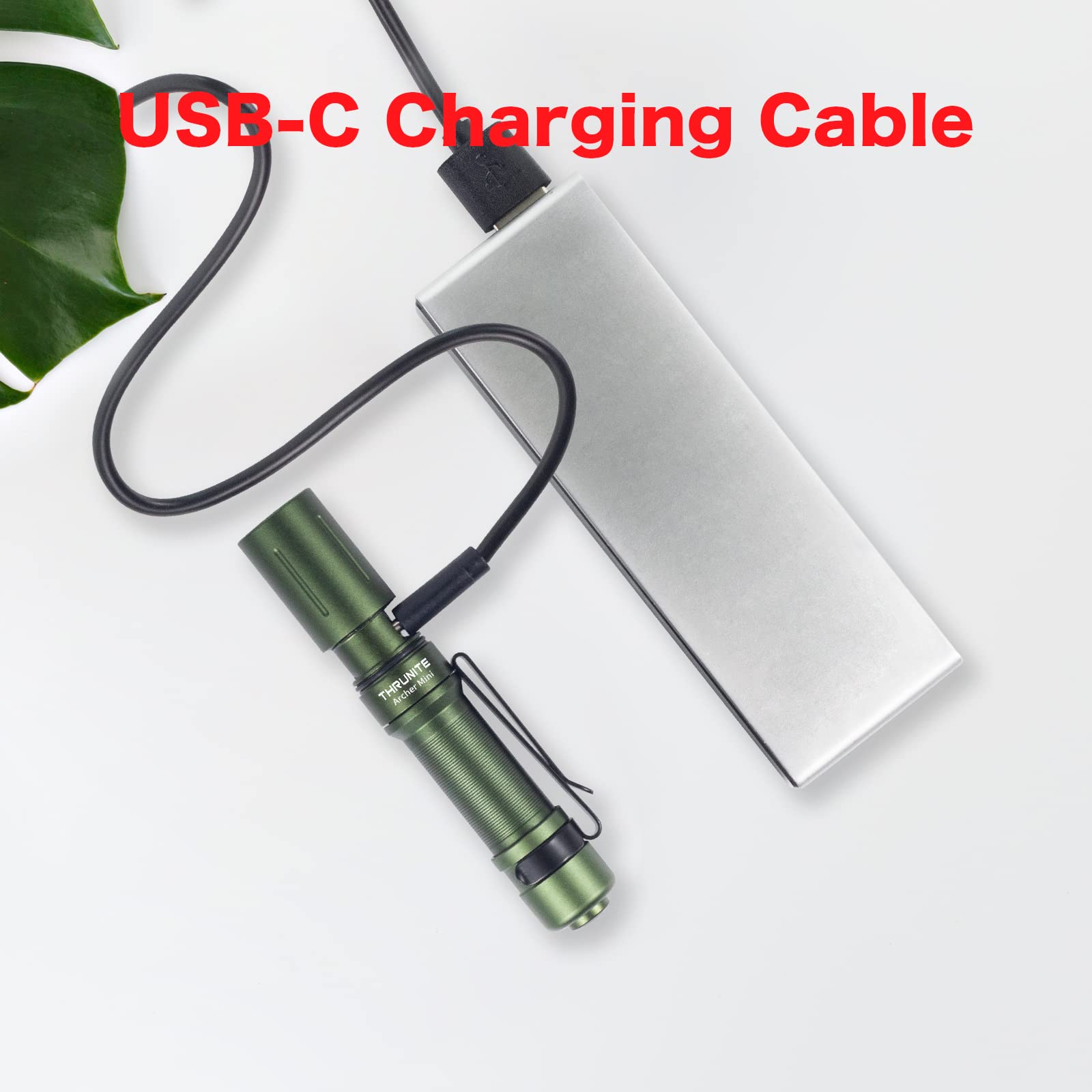 ThruNite Archer Mini EDC Flashlight - 405 Lumens, USB C Rechargeable, Pocket Size, Dark Green Cool White