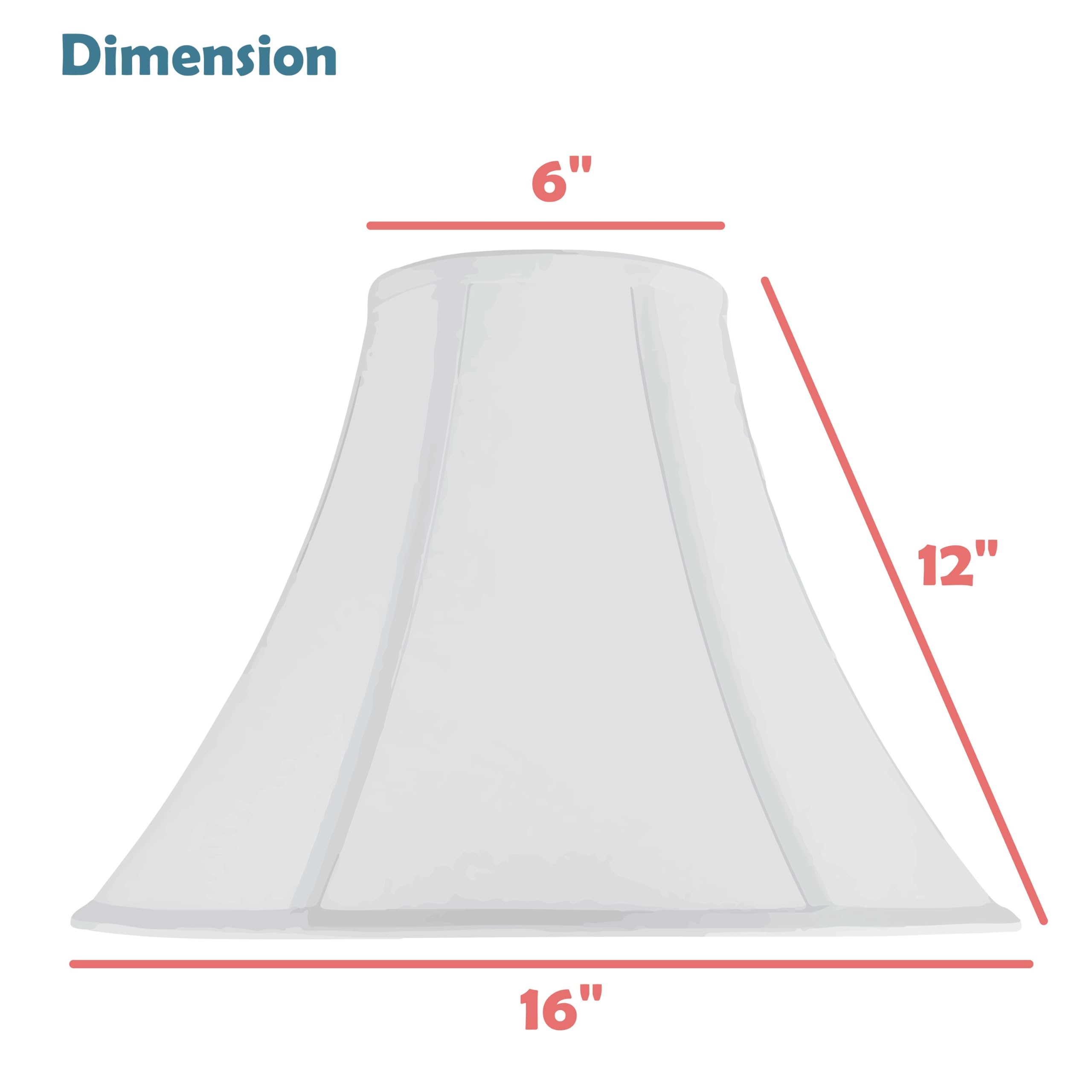 Aspen Creative 30031A Transitional Bell Shaped Spider Construction Lamp Shade In Ivory, 16&quot; Wide (6&quot; X 16&quot; X 12&quot;)