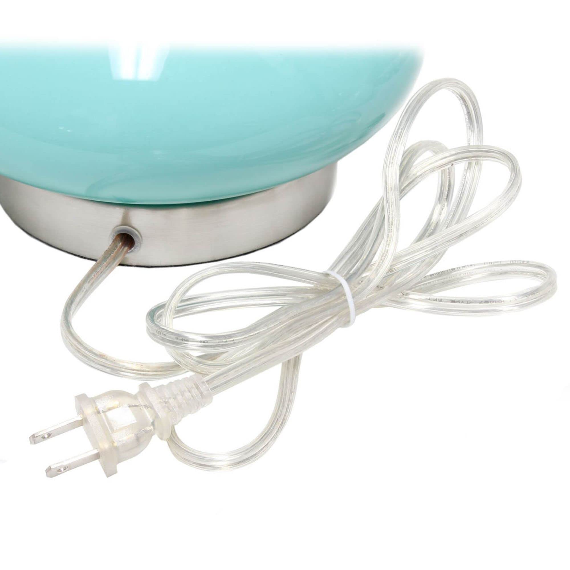Lalia Home Contemporary Glass Dollop Table Lamp With White Fabric Shade - Seafoam