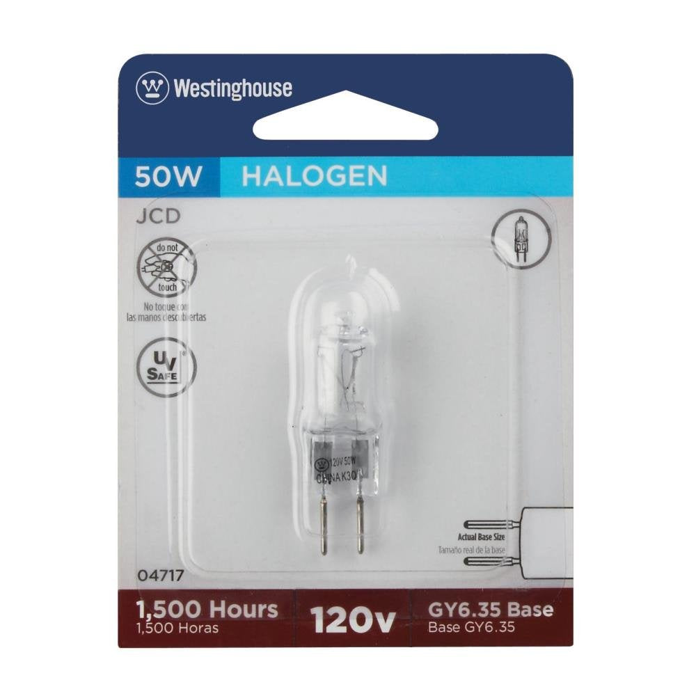 Westinghouse Halogen Light Bulb 50W T3 Gy6.35 650 Lumens Clear 1 Count