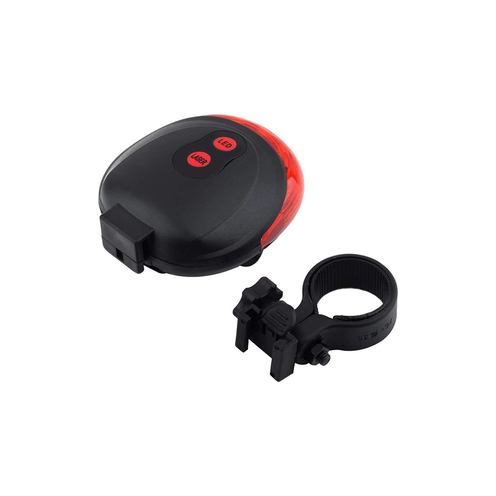 EWUHRY Bike Taillight - 7 Flash Modes, Waterproof, 5 LED & 2 Laser Beams, Red, A - Tail Light