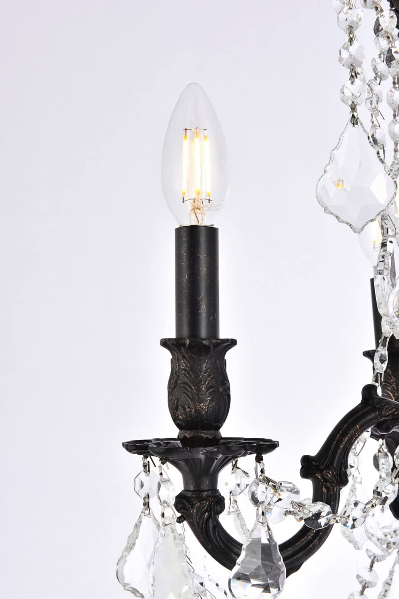 Elegant Lighting Royal Cut Crystal Chandelier, 17in x 21in, Bronze, Model 9204D17DB/RC