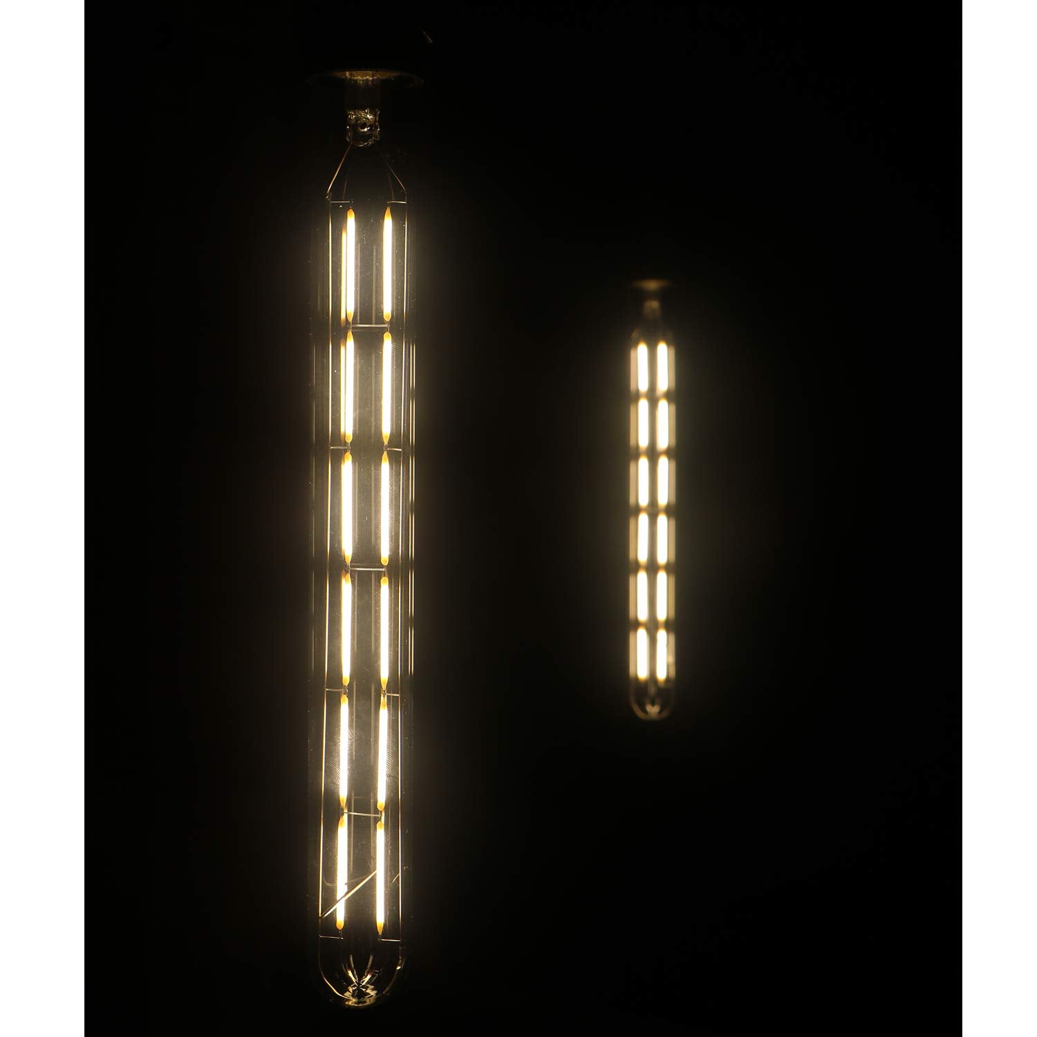 LVYE Dimmable LED Tubular Bulb 12W, T30 Edison Vintage Filament, Clear Glass, 3000K Soft White, E26 Base, 4-Pack, Gold