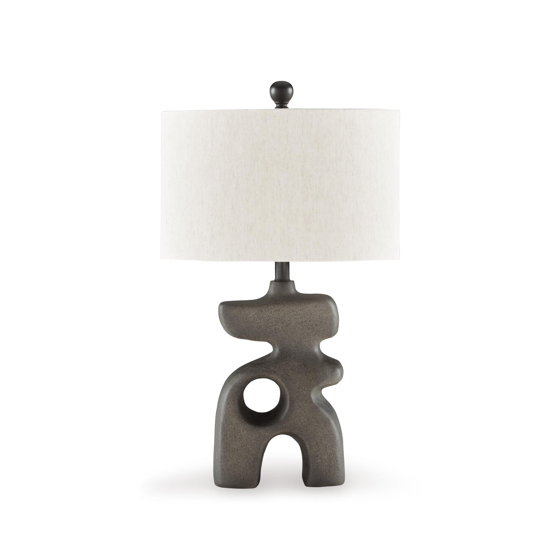 Signature Design by Ashley Danacy Farmhouse Distressed Paper Composite Table Lamp with 3-Way Switch, Black