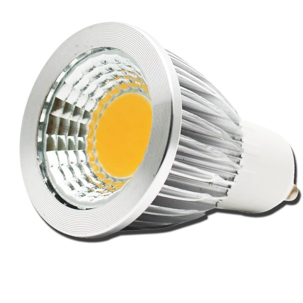 K JINGKELAI GU10 LED Bulbs 5W COB Spotlight, Warm White 3000K, 6 Pack, Not Dimmable, GU10006COB, Metal