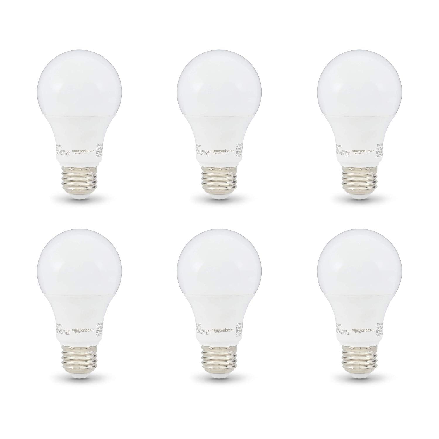 Amazon Basics Non-Dimmable Led Light Bulbs, Energy Efficient, Long Lasting, 40W Equivalent, 6W, E26 Standard Base, 2700K, 10,000