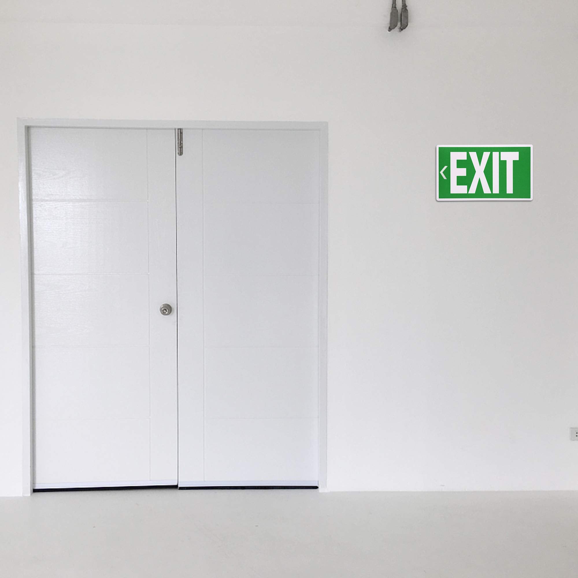 Exit Signs Glow In The Dark Exit Decals 3 Pack 12''X7'' Exit Photoluminescent Signs Stickers, Glows For Up To 8 Hours