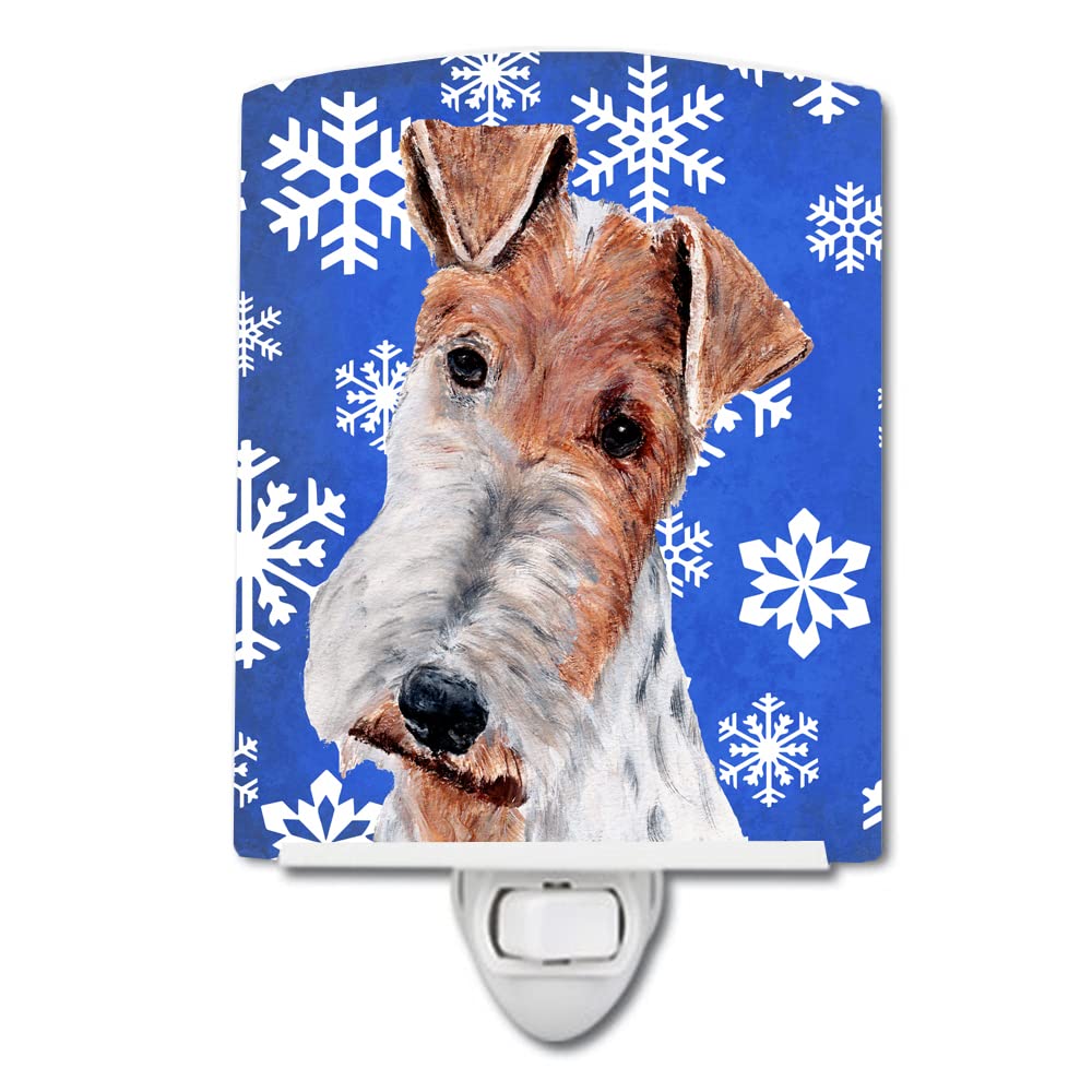 Carolines Treasures Ceramic Night Light, Wire Fox Terrier, UL-Certified, 6x4x3in, Multicolor, Model SC9772CNL