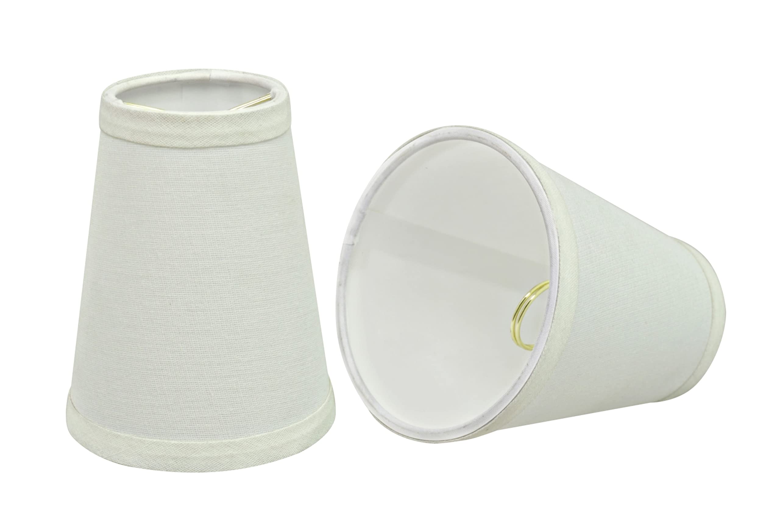 Aspen Creative 32654-2B, Empire Clip-On Chandelier Lamp Shade, Off White, 2 1/2&quot; Top x 4&quot; Bottom x 5&quot; Slant Height, Set of 2