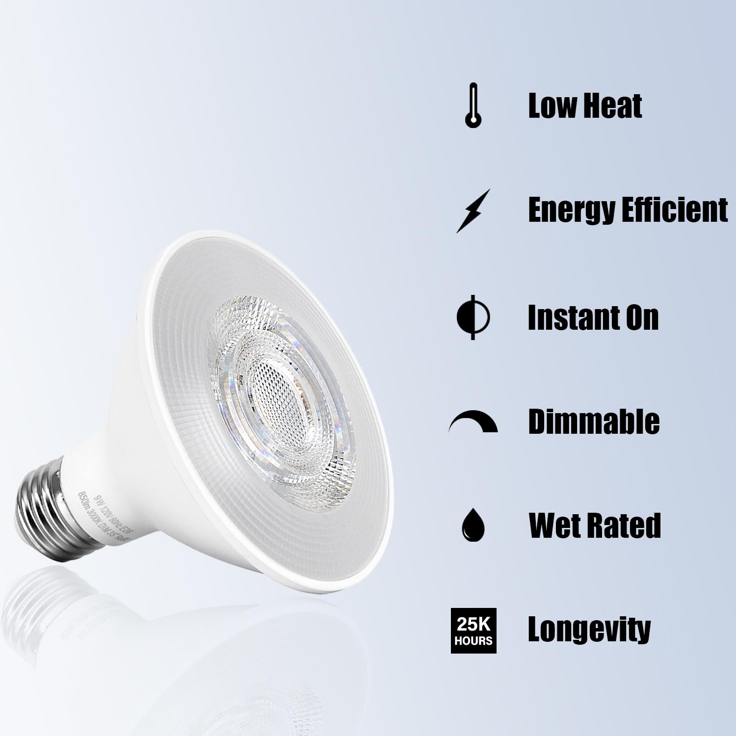 Maelsrlg Dimmable PAR30 Short Neck LED Bulb 9W 3000K Warm White E26 Base 850 Lumens 4 Pack