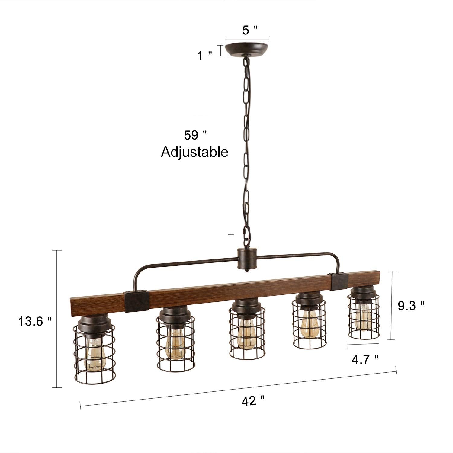Giluta 5-Light Industrial Kitchen Island Light, Rustic Metal Mesh Chandelier, Model C0089, Perfect for Dining Room and Living Room