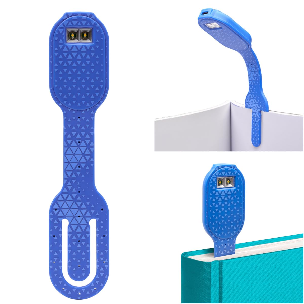 Gifts for Readers & Writers Flexilight Bookmark Reading Light, Rechargeable, Blue, LED Clip On Book Torch for mature-themeds & Children