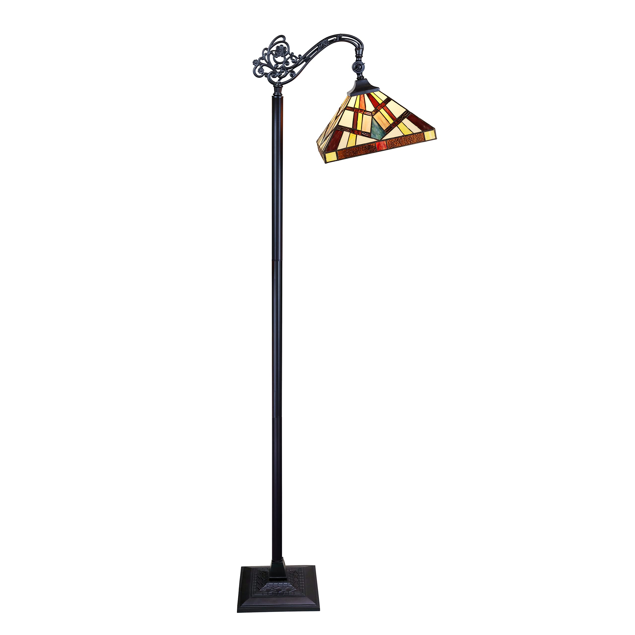 Chloe Lighting Vincent Tiffany-Style Floor Lamp 1-Light Mission 11in Shade Multicolor Blackish Bronze Model CH3T523BM11-RF1
