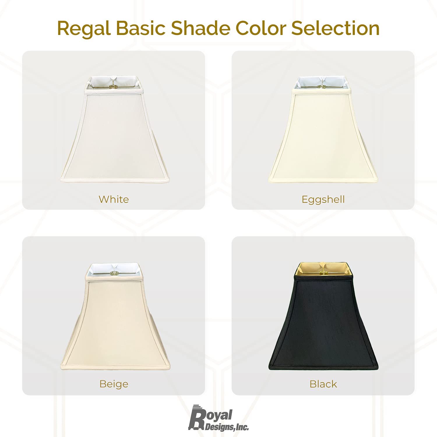Royal Designs Square Bell Lamp Shade, BSO-715-14BG, 7x14x11.5, Silk-type Shantung, Beige