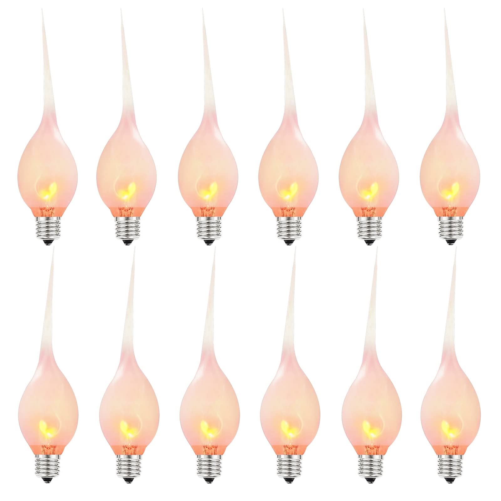 Silicone Dipped Candle Light Bulbs Flicker Flame Replacement Bulbs 1 Watt Country Style Silicone Light Bulbs For Window Candle L