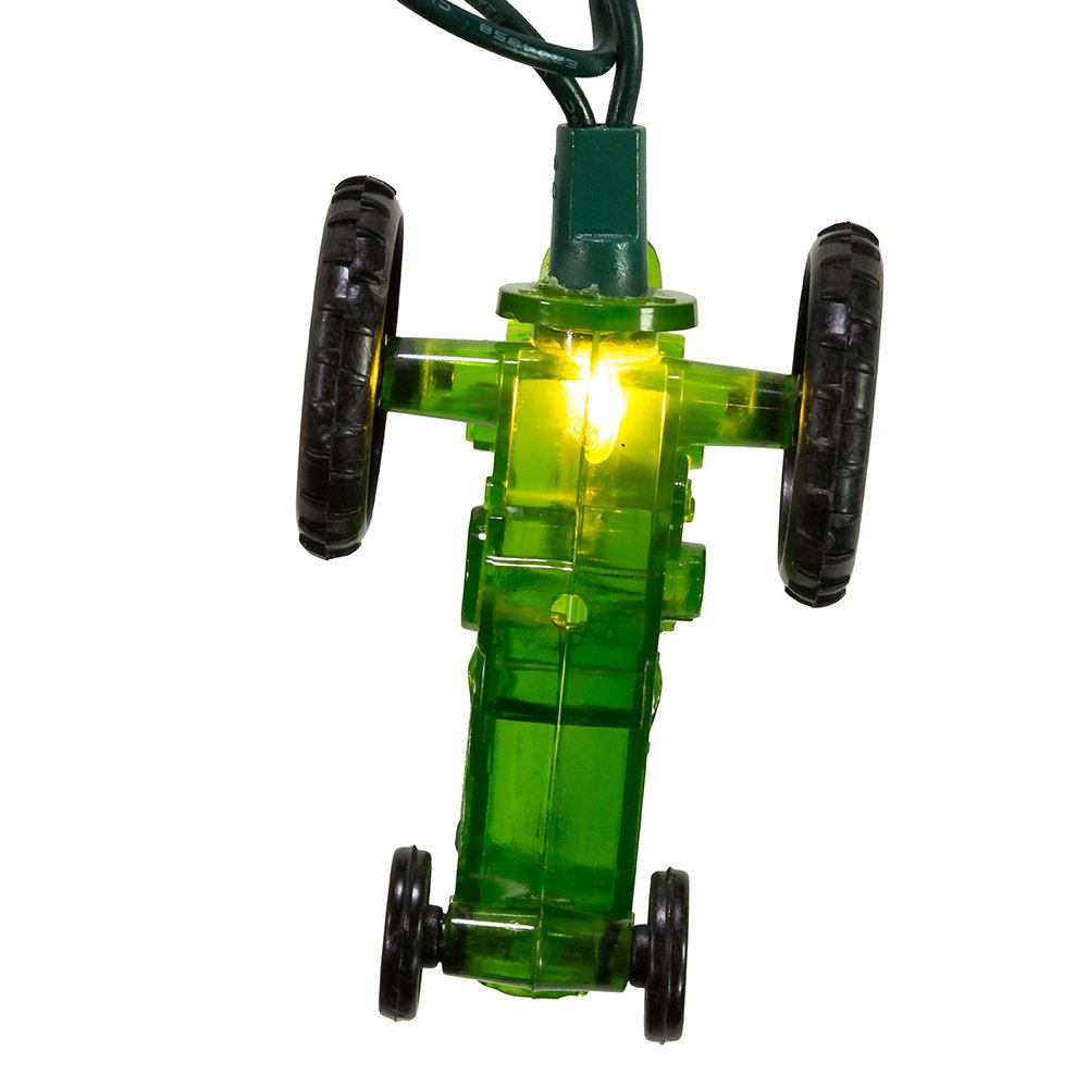 Kurt S. Adler John Deere Tractor Light Set - 10 Bulbs, Green, Model JR9151, Lead Material