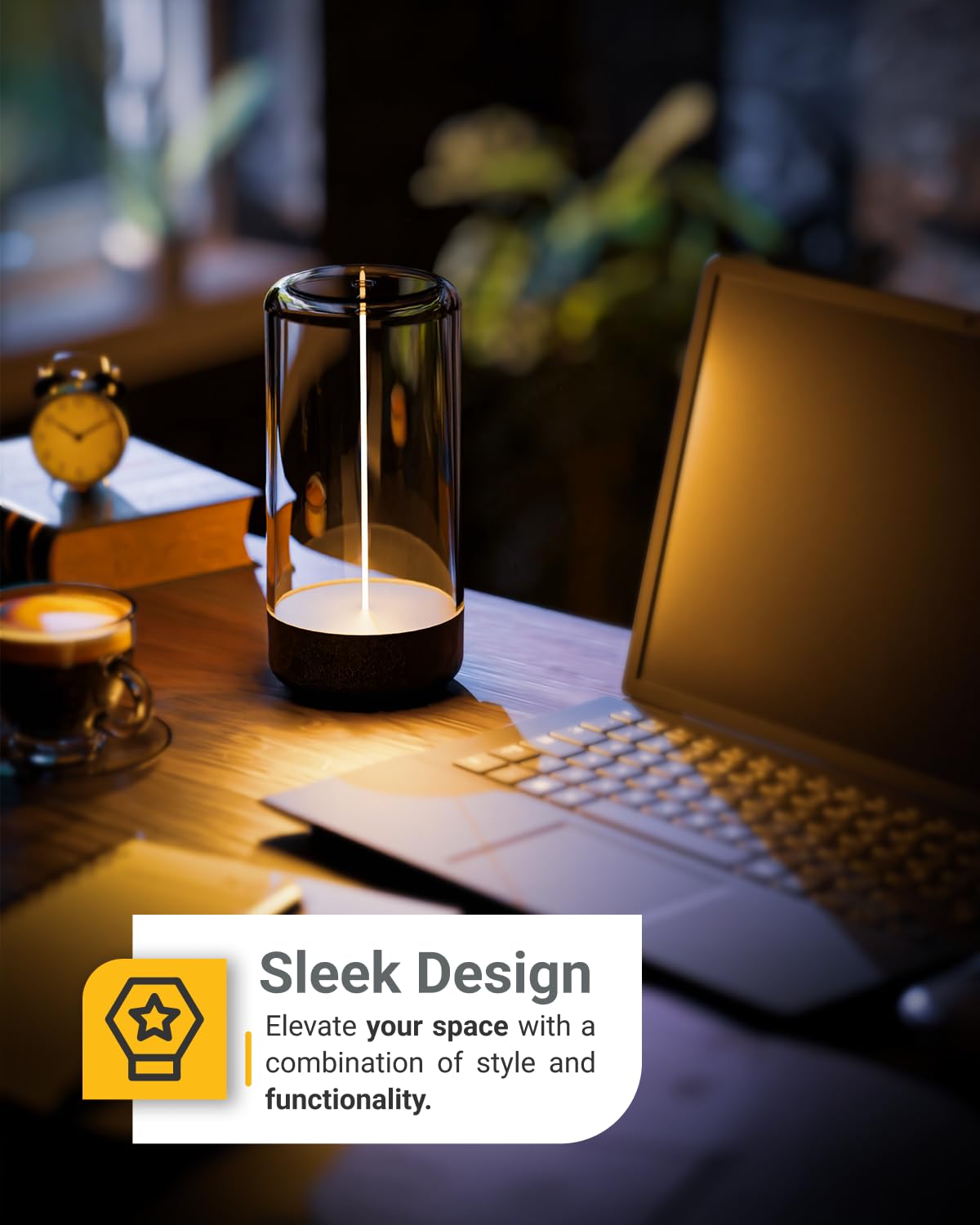 Sunco Lighting Rechargeable Table Lamps - 1W Dimmable LED, 2700K Soft White, USB-C, 2 Pack, Minimalist Design, Model TL_CY_UB-B