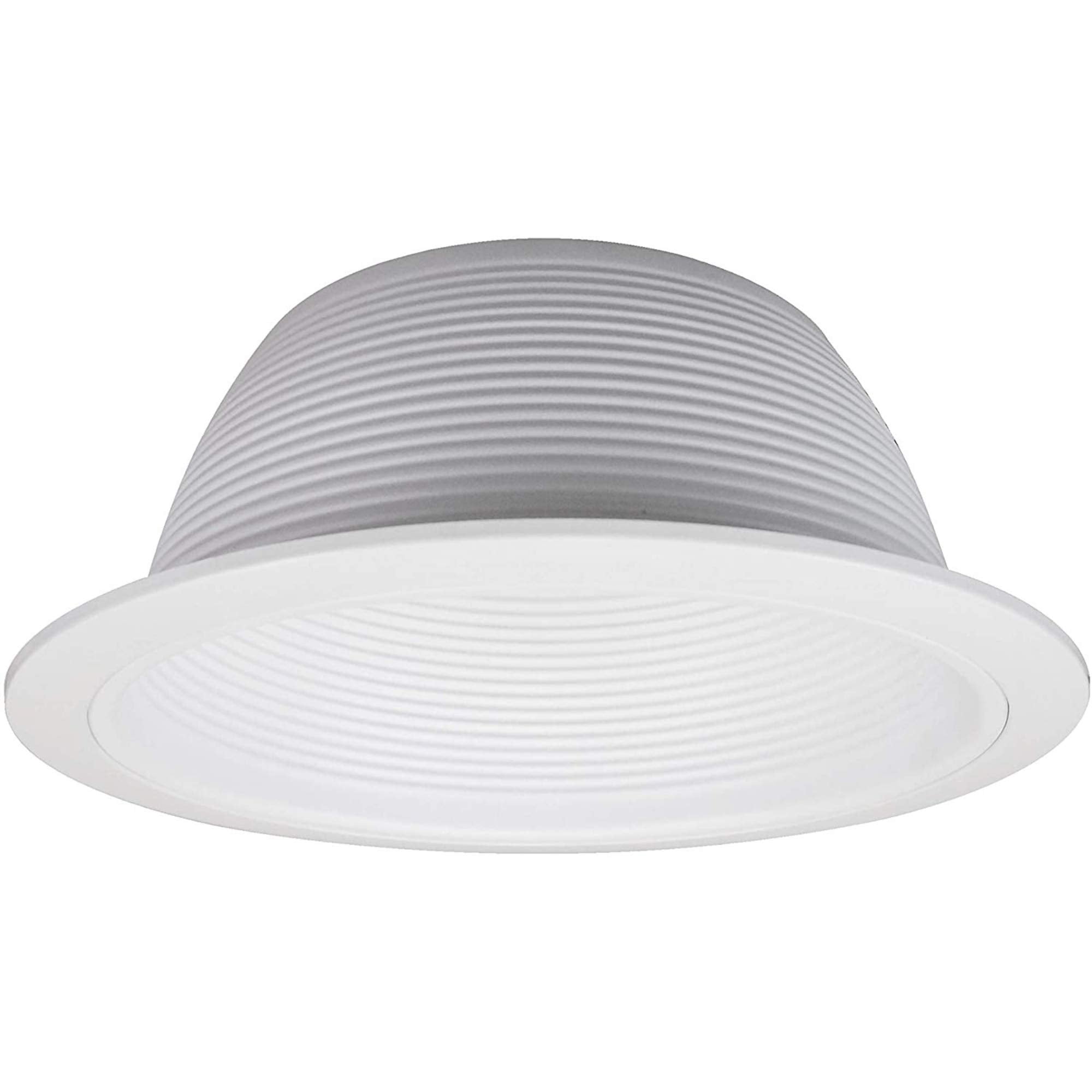 Four Bros Sb30/Wht Stepped Baffle Recessed Can Light Trim For Br30/38/40, Par30/38, Led, Incandescent, Cfl And Halogen, 6 Inch,