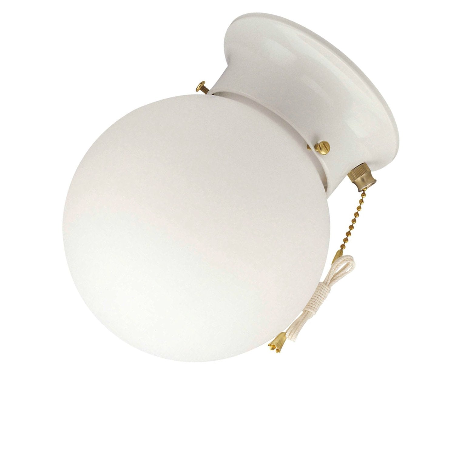 Westinghouse One-Light Flush-Mount Ceiling Light, 1 Count, Plastic, Model 66680, White with Pull Chain