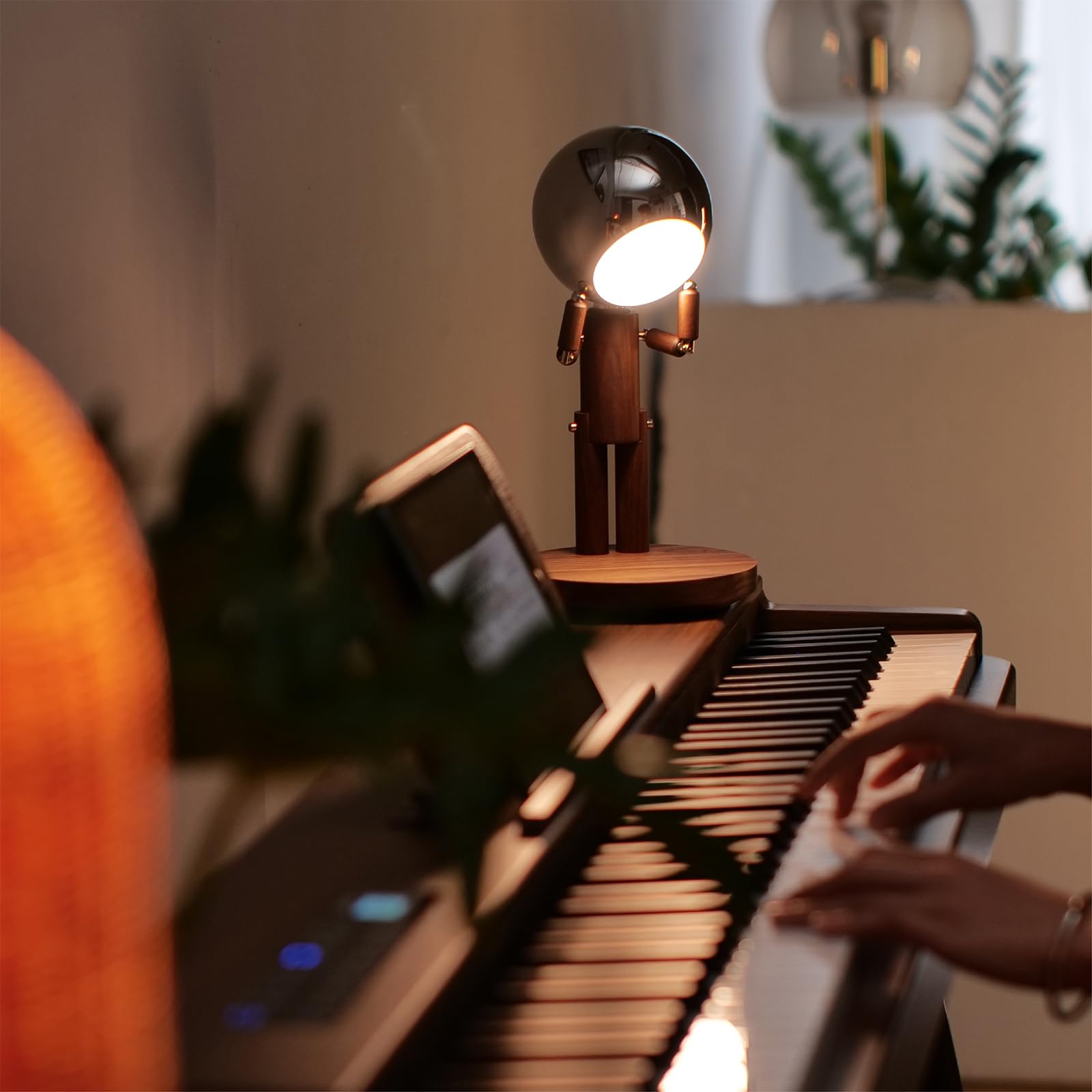 Vadifula Cordless Table Lamp  Rechargeable Wooden Table Lamp With Touch Control & Adjustable Brightness  Cordless Decorative Bedside Lamp For Bedroom  Home Decor & Unique Gifts  Black Walnut