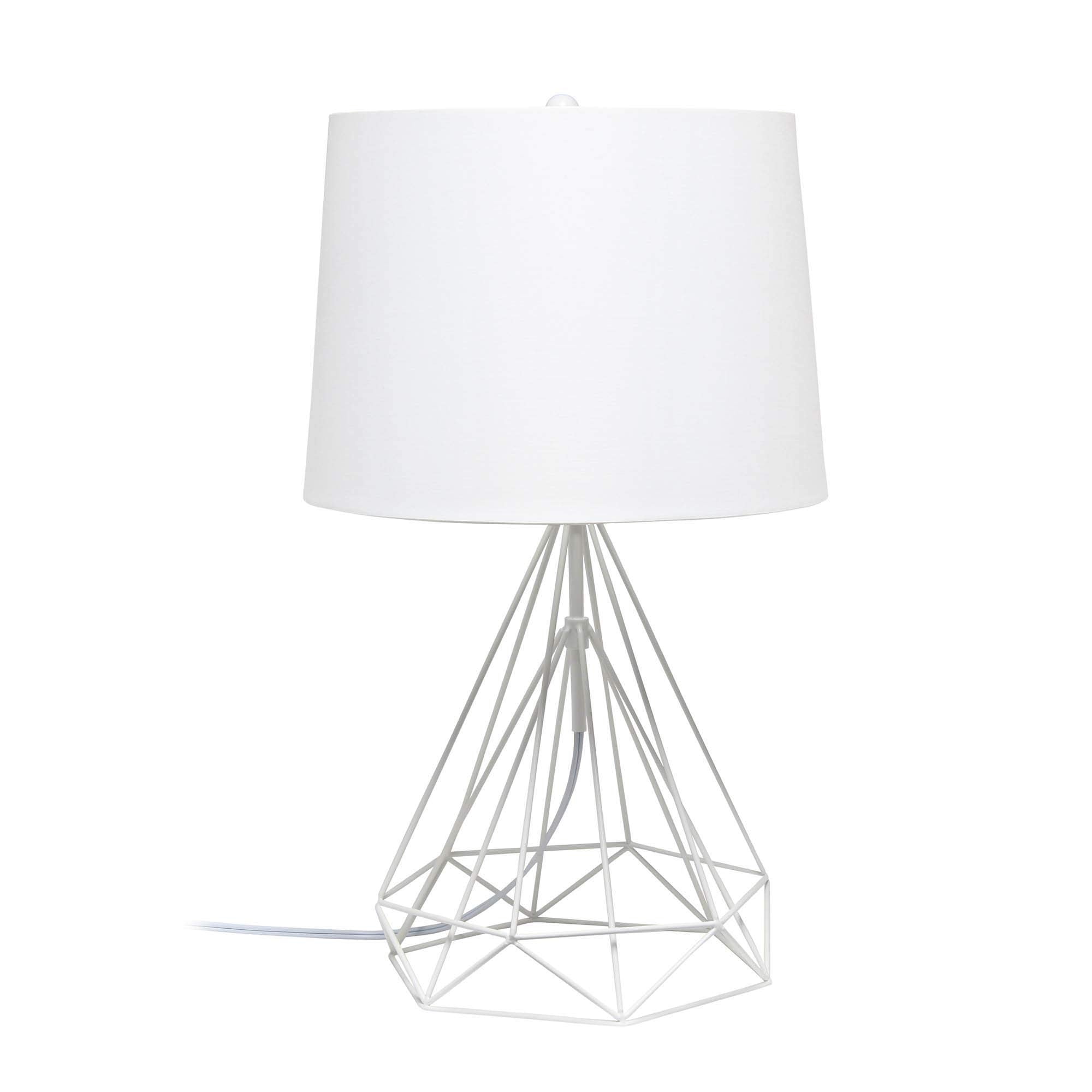 LALIA HOME Decorative Table Lamp - Geometric Design, Metal, White Matte, 14inL x 14inW x 23.5inH, Model LHT-5024-WH