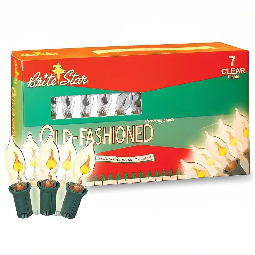 Brite Star Perfect For Christmas & Parties-1 7 Count Flicker Flame Light Set, Clear
