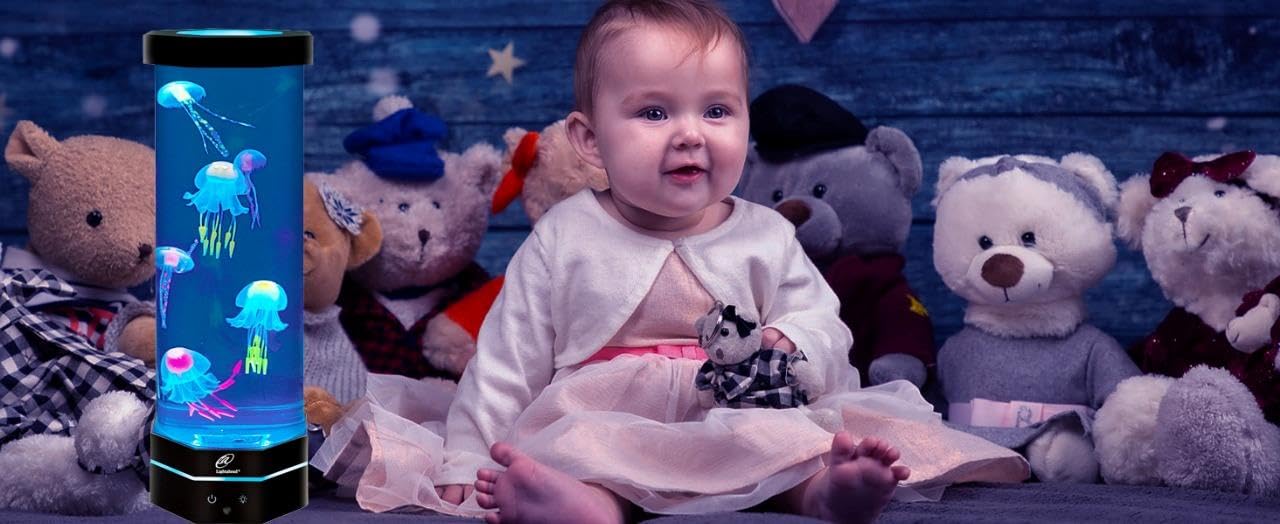 Lightahead Led Mini Desktop Jellyfish Lamp With Color Changing Light Effects. A Sensory Synthetic Jelly Fish Tank Aquarium Mood Lamp. Excellent Gift