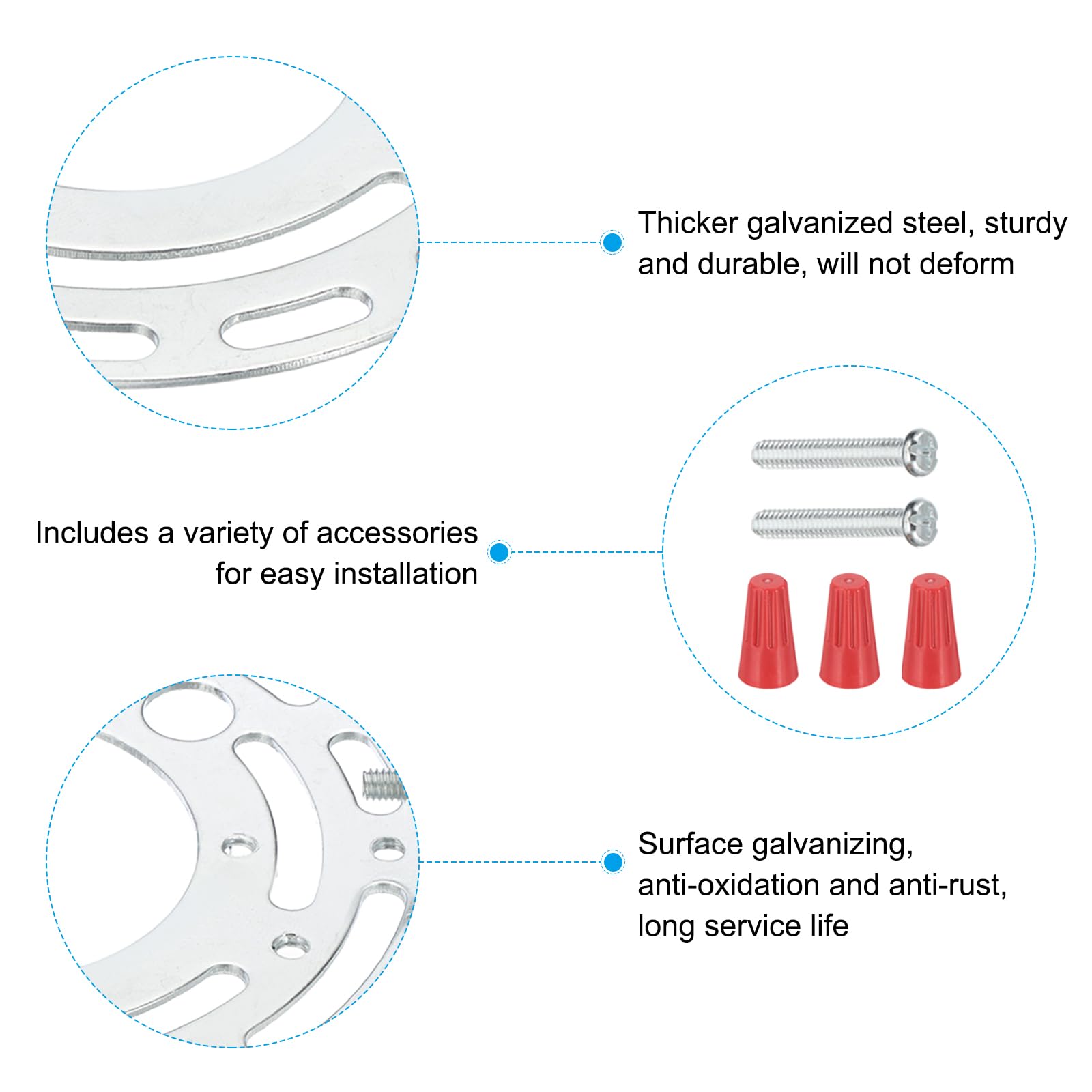 Patikil 125Mm (4.9'') Universal Light Fixture Mounting Bracket Kit, Light Crossbar Round Ceiling Plate With Screw For Wall Light