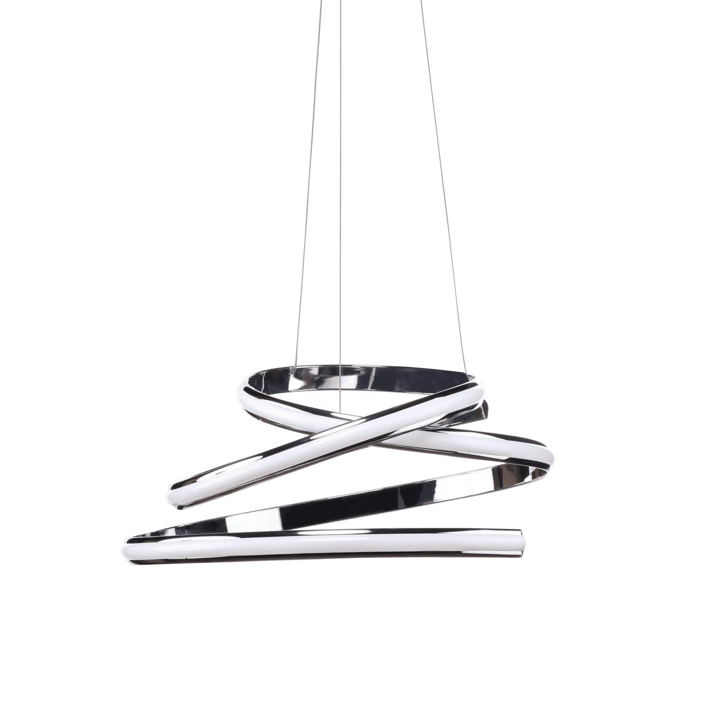 Finesse Decor Oslo LED Chandelier, Chrome Metal, Adjustable Modern Design for Bedroom, Dining Room, Living Room, Model CH-015