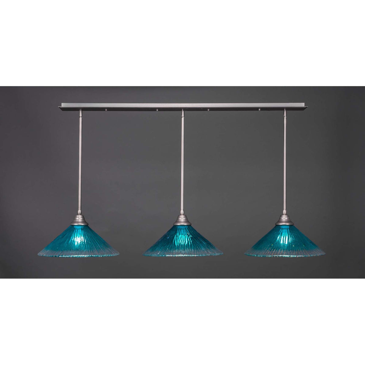Toltec Lighting 3 Light Linear Pendalier in Brushed Nickel (48-BN-715)