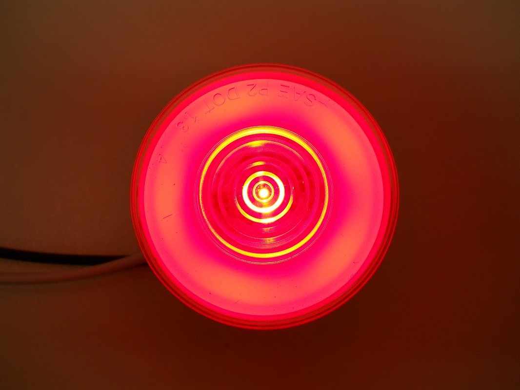 United Pacific Clear Red Halo Glo 2.5" Round 9 LED Truck Trailer Marker Clearance Light Kit, 37019